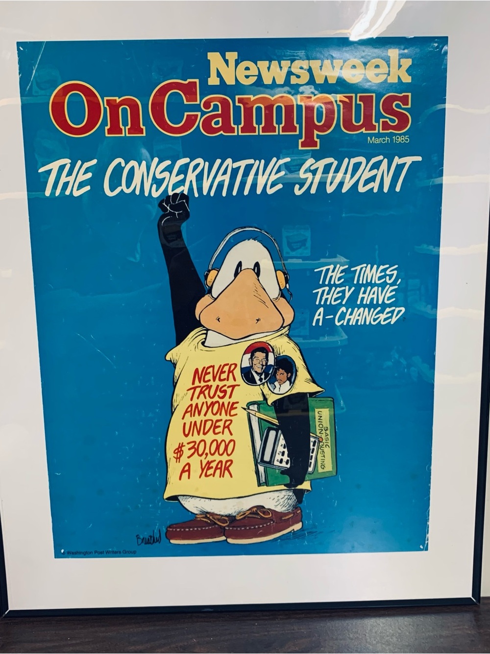 Newsweek On Campus Magazine March 1985 Opus ‘The Conservative Student' Poster
